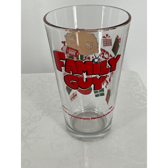 Family Guy Christmas Holiday Glass Set‎ Of 3 Featuring Stewie & Brian - Picture 3 of 6